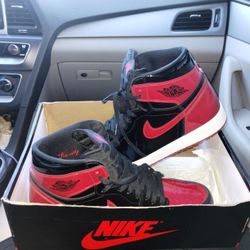 Custom red and black Nike Air Jordan 1s Retro High Og
