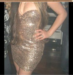 Gold sequin sweat heart dress