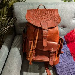 Genuine Mexican Cowhide Leather Backpack 