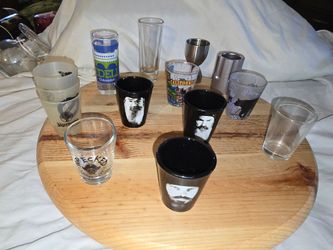 13 Assorted Shot Glasses and Jigger