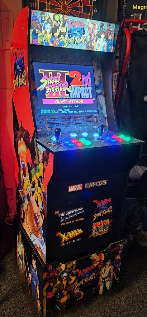 Vintage X-Men Vs Street Fighter Arcade1up Cabinet With Over 15,000 Video Games