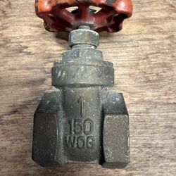 Brass Gate Valve 1" 150 PSI WOG. Unknown Brand. Used