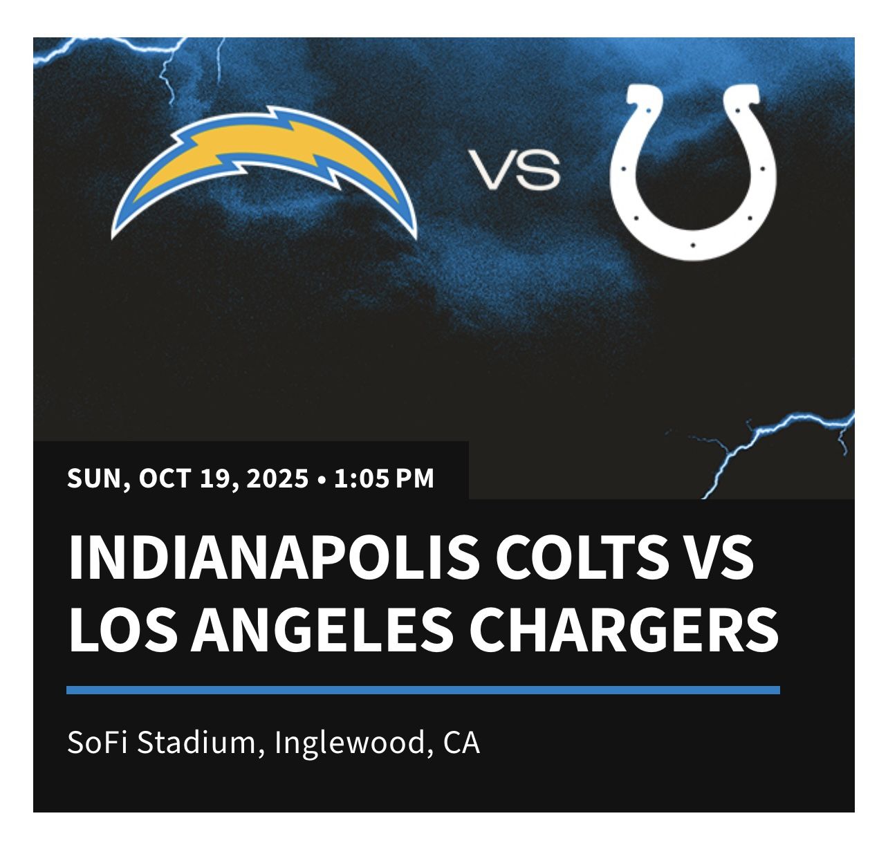 Chargers vs Colts Tickets