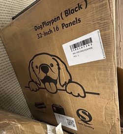 16-Panel 32" Heavy Duty Metal Dog Playpen – Exercise Pen, Indoor & Outdoor