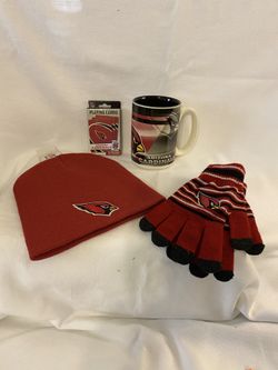 Arizona Cardinals beanie gloves playing cards coffee mug