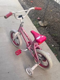 Kids Pink Bike with Training Wheels