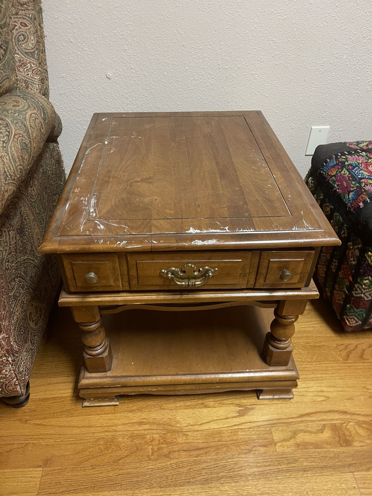 Vintage Wooden End Table 19th Century Wood Antique Side Table 