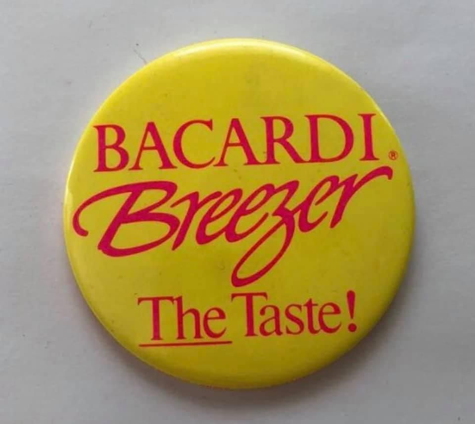 1992 Bacardi Breezer Neon Pinback Button