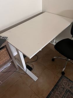 White Desk with Metal Legs