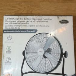 OPTIMUS 12" Rechargeable Battery-Operated Floor Fan F-4126-F