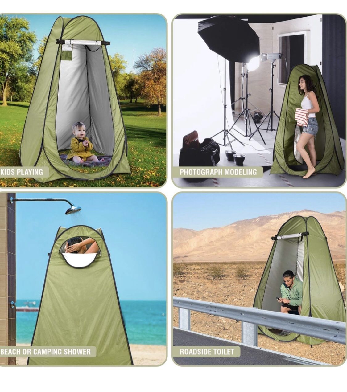 Easy pop up 6ft Camping Tent For Shower Changing Room For Camping Biking Toilet Shower Beach