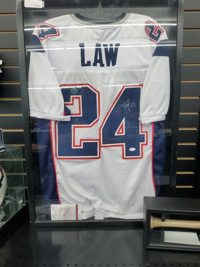Signed Ty Law New England Patriots Jeresy