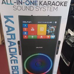 Touch Screen Kareoke Portable Bluetooth Party Speakers.  Rechargeable 🎤.  Dolphin.  Brand new