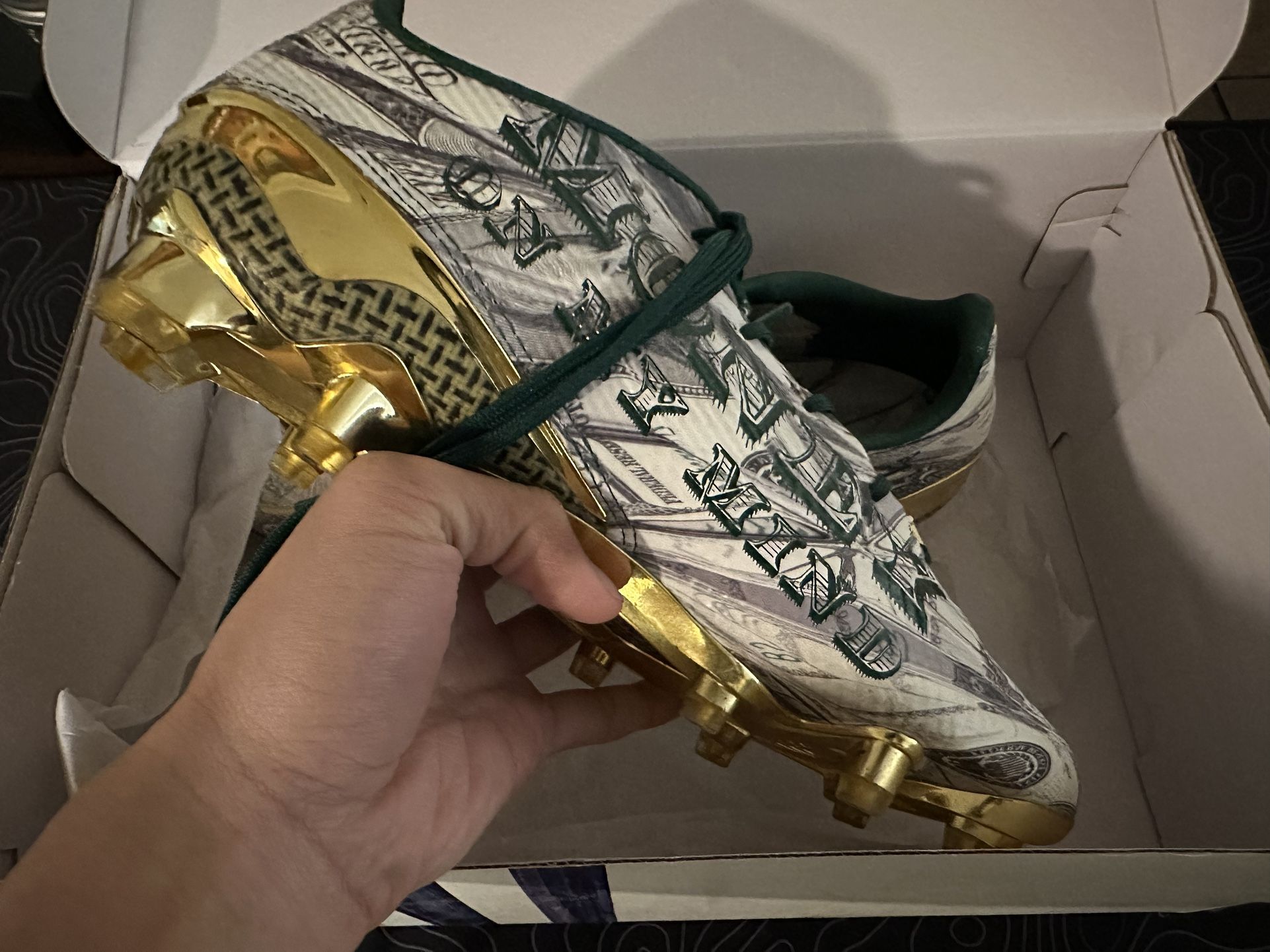 Adidas Adizero Snoop Dogg Money Cleats Gold Black Football Shoes Size 12 Rare Fastest wings in football ?? Introducing the @jeremyscott  main image 2