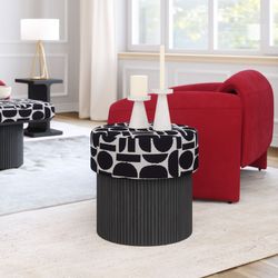 Boto Black & White Storage Ottoman