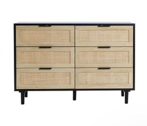 Black 6 Rattan Drawer/Dressers