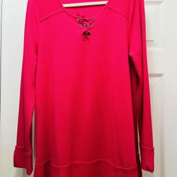 Spence Knits Women’s Deep Pink Sweater Top Pullover Size XL. Chest 21”, length 31”, sleeves 26” approximate sizes.