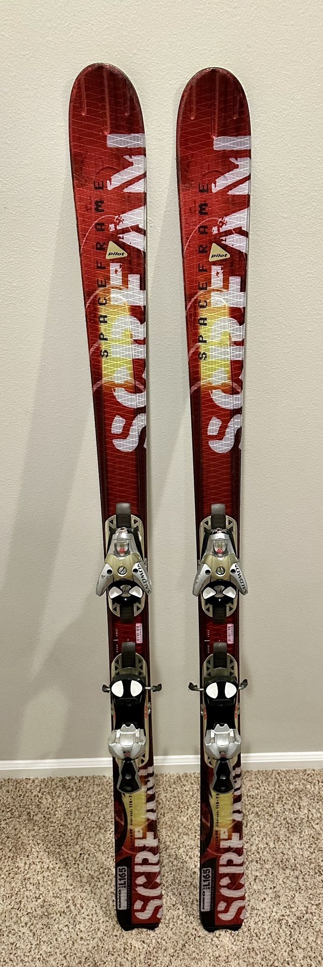 Salomon 165 Scream Pilot Spaceframe Skis with Bindings