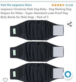 Male Dog Reusable Diapers (3 Pair)