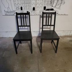 Espresso Wood Chairs - Set Of 2