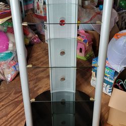 3 Glass Shelf Stereo Cabinet 