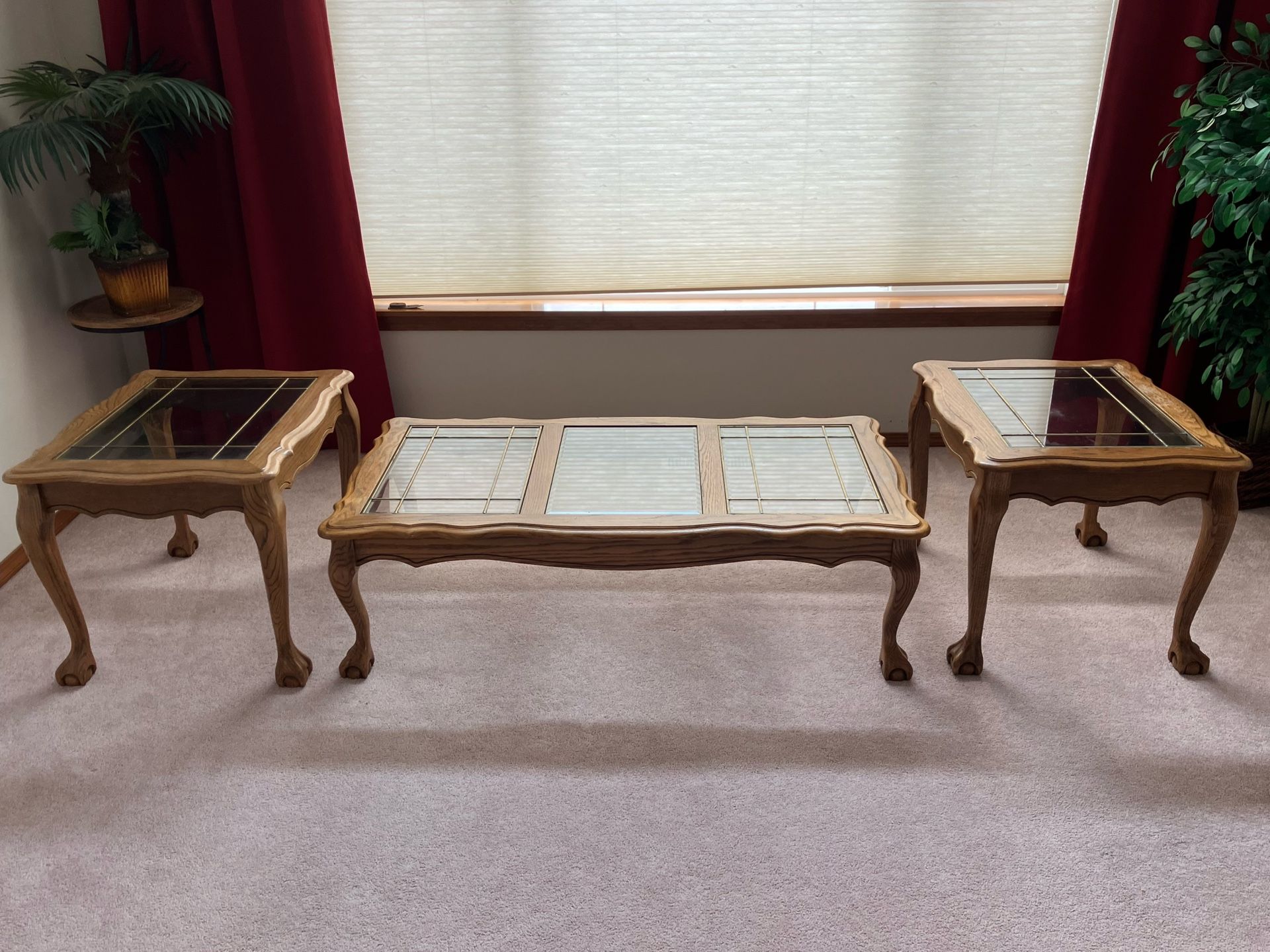 Classic Claw-Foot Coffee Table & End Tables Set