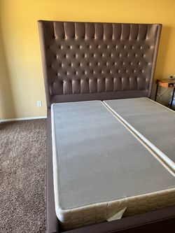 Living Spaces KING Bed Frame + Box Springs
