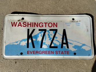 Amateur radio vanity Washington license plate, K7ZA