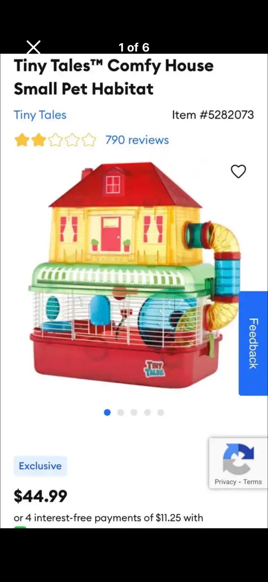 Hamster food, toys and cage