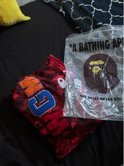 Red bape hoodie size small