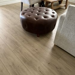 Leather ottoman