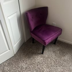 Purple  Suede Accent Chair - $100