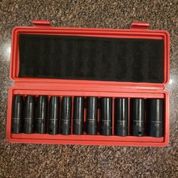 Brand new 11 pcs 1/2" square drive metric deep impact socket kit