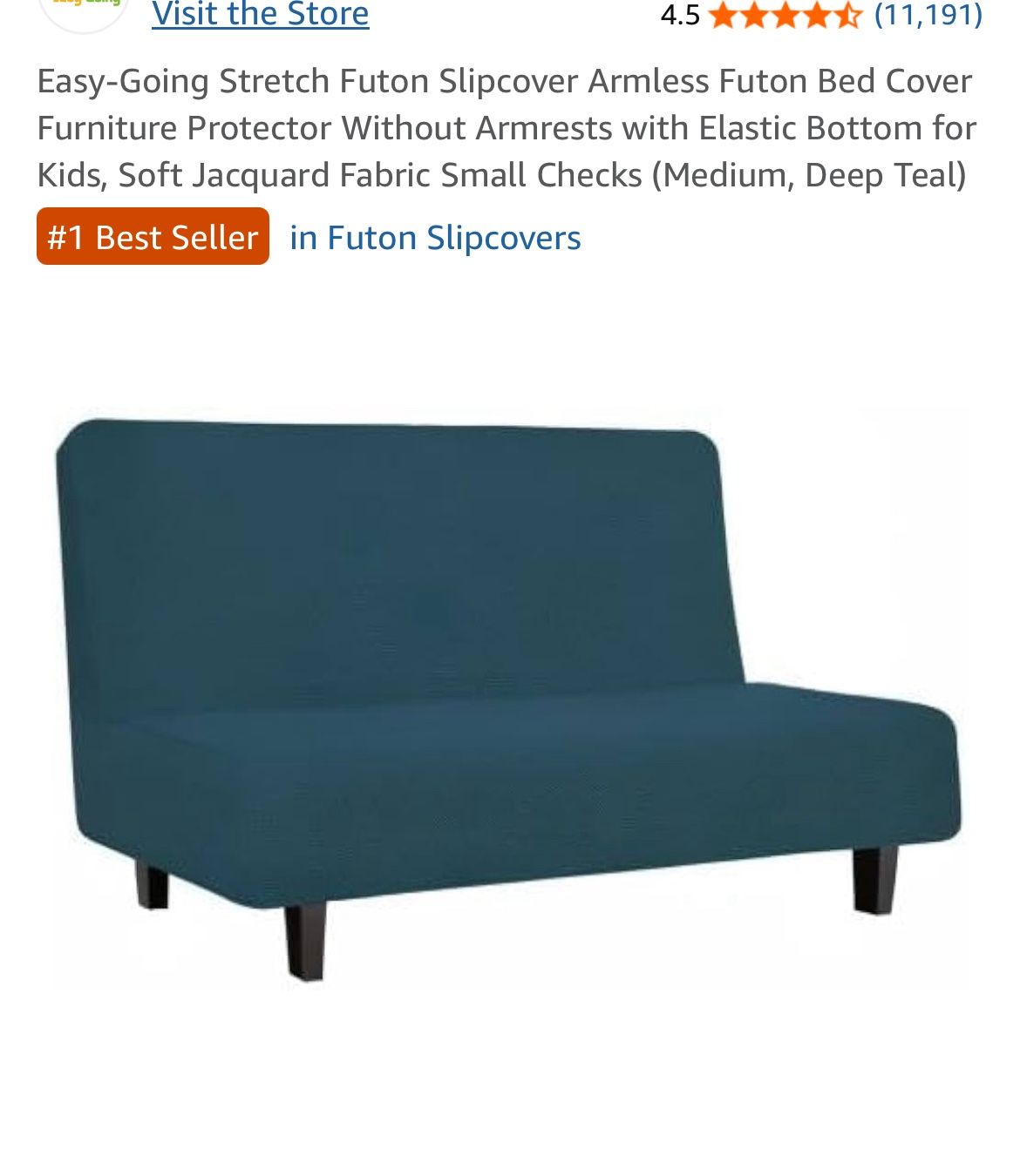 Futon Slip Cover - Teal Color