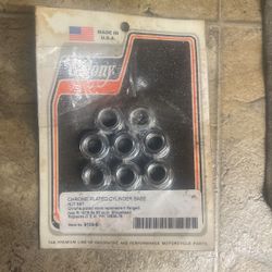 Colony #9100-8 Cylinder Base Nut Set Chrome H-D Shovelhead 78-84 80 cu. in.