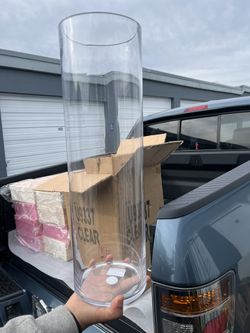 Tall Clear Glass Cylinder Vases