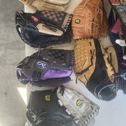 Baseball Gloves All For 100 Dls