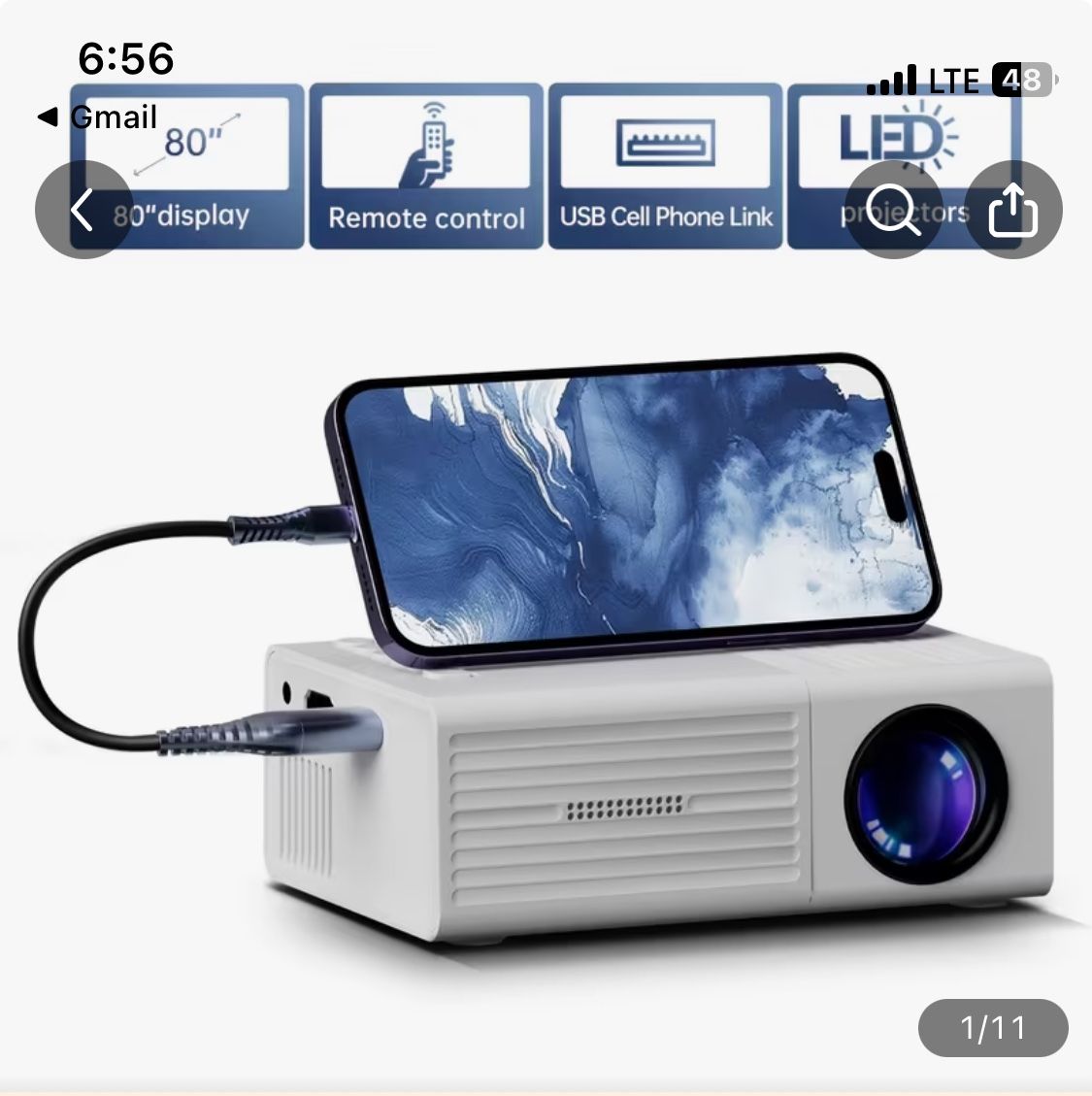Mini Projector Supports Mobile