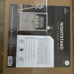 White Nightstand 2 Drawers (Unopened)
