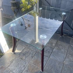 Glass Table Only No Chairs  Height 29 inches  Length 55 inches  Depth 31 inches  In great condition