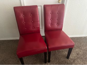 Twin red chairs