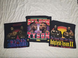 Vintage 90s Mike Tyson Official Fight T-Shirt Bundle Size XL Lot of 3