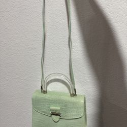 Saks Fifth Avenue Green Croc Mini Bag – Made in Italy