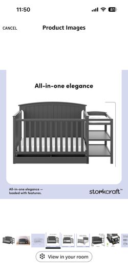 Storkcraft Convertible Baby Crib With Changing Table