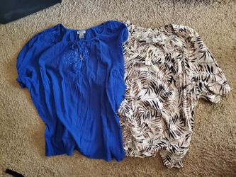 Set Of 2 Catherine's Women Plus Size Blouses- Size 5X