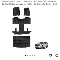 New All Weather Floor Mats + Cargo For 2021-2025 Suburban Yukon Escalade ESV 7 Seat