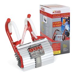 Two-Story Fire Escape Ladder with Anti-Slip Rungs, 13-Foot