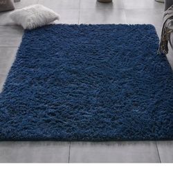 8x7 Blue Shag Carpet Used A Few Months 