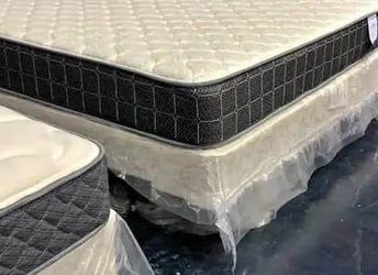 Queen Size Box Spring with Plastic Wrap