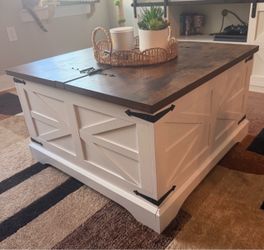 4-Piece Farmhouse Living Room Set - TV Stand, Coffee Table, and 2 End Tables